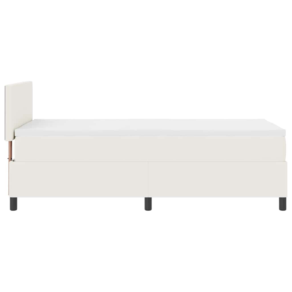 LED Box Spring Bed Crème en Wit 100 x 200 cm Katoen Stof is nu te koop bij PeponiXL, paradijselijk wonen!