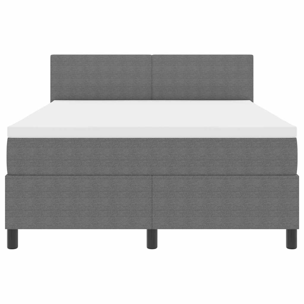 LED Box Spring Bed Lichtgrijs en wit. 140 x 190 cm Katoen Stof is nu te koop bij PeponiXL, paradijselijk wonen!