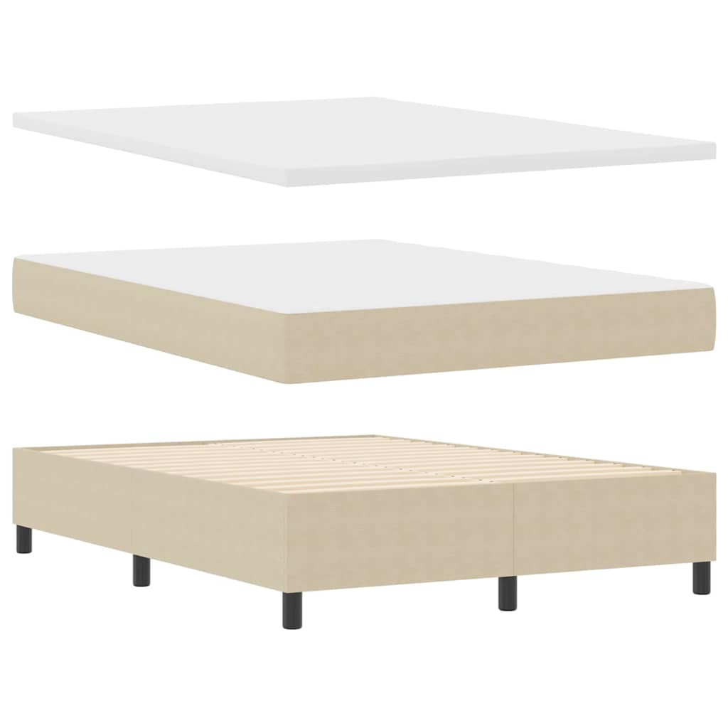 LED Box Spring Bed Lichtgrijs en wit. 160 x 200 cm Katoen Stof