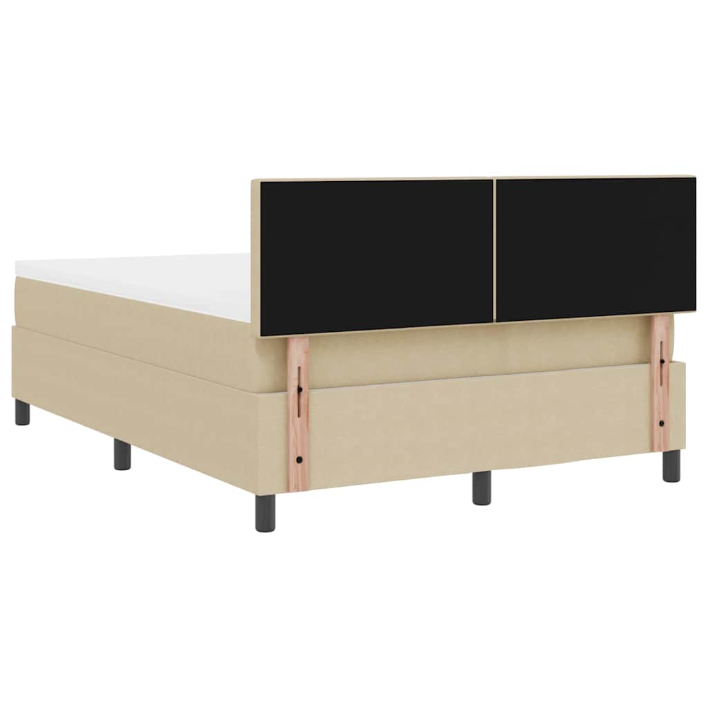 LED Box Spring Bed Lichtgrijs en wit. 160 x 200 cm Katoen Stof
