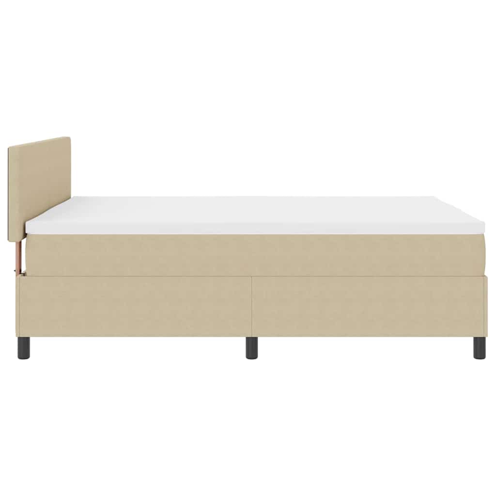 LED Box Spring Bed Lichtgrijs en wit. 160 x 200 cm Katoen Stof