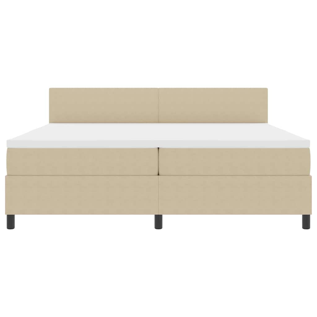 LED Box Spring Bed Lichtgrijs en wit. 200 x 200 cm Katoen Stof is nu te koop bij PeponiXL, paradijselijk wonen!