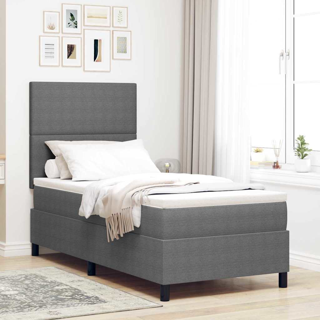 LED Box Spring Bed Lichtgrijs en wit. 80 x 200 cm Katoen Stof is nu te koop bij PeponiXL, paradijselijk wonen!