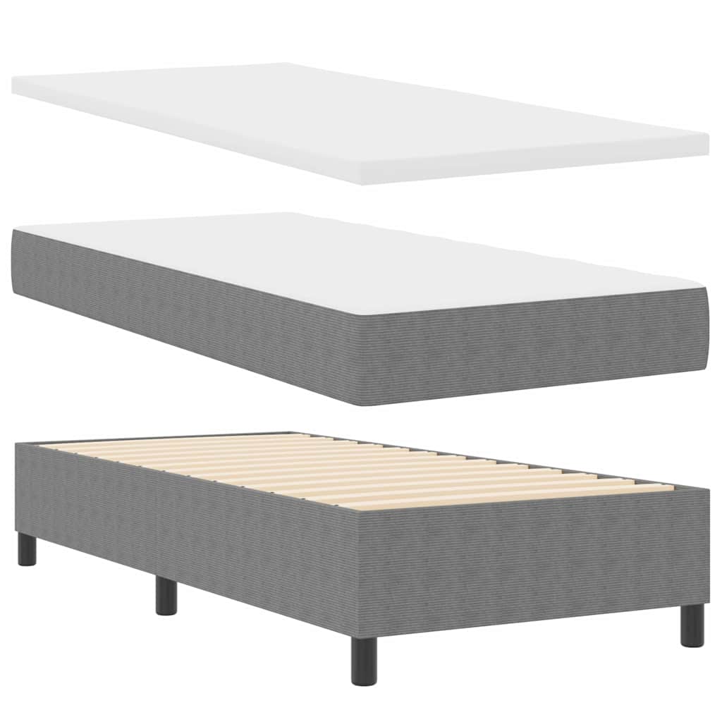 LED Box Spring Bed Lichtgrijs en wit. 80 x 200 cm Katoen Stof is nu te koop bij PeponiXL, paradijselijk wonen!
