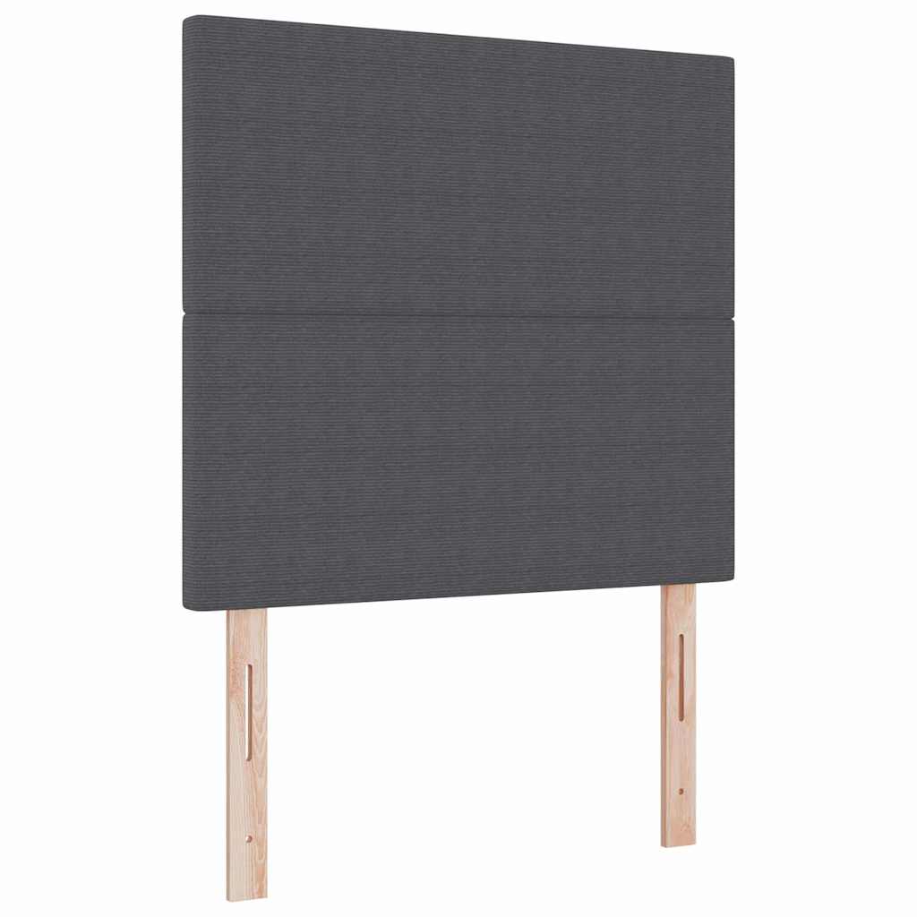 LED Box Spring Bed Donkergrijs en Wit 80 x 200 cm Katoen Stof is nu te koop bij PeponiXL, paradijselijk wonen!