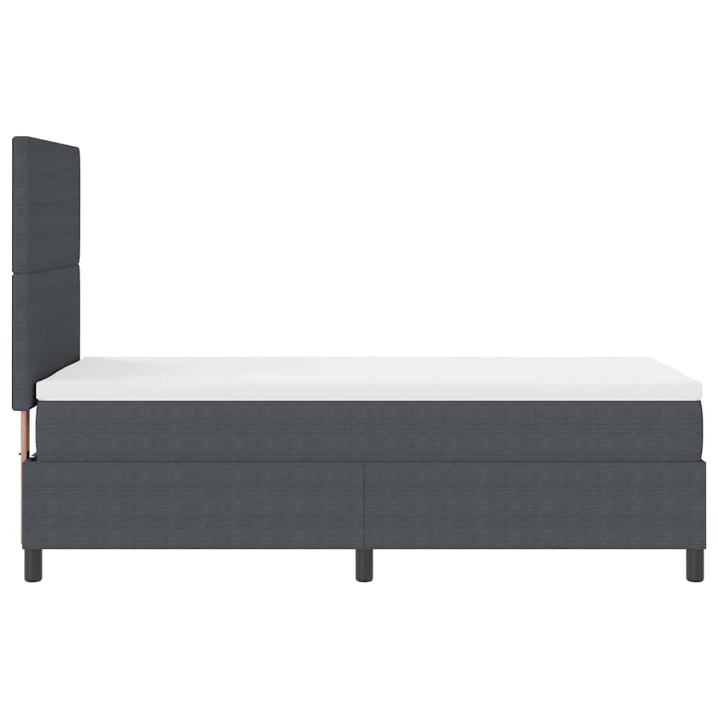 LED Box Spring Bed Donkergrijs en Wit 80 x 200 cm Katoen Stof is nu te koop bij PeponiXL, paradijselijk wonen!