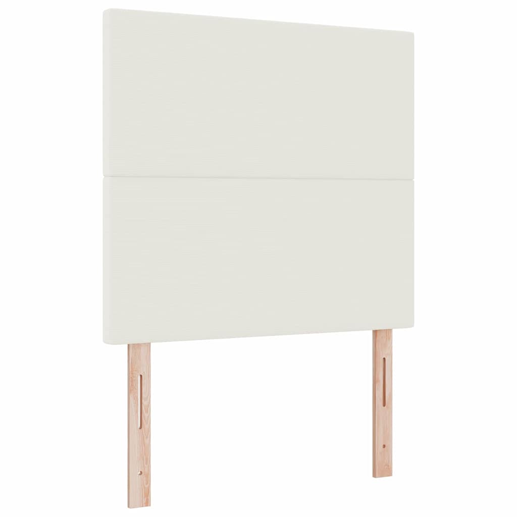 LED Box Spring Bed Crème en Wit 80 x 200 cm Katoen Stof is nu te koop bij PeponiXL, paradijselijk wonen!