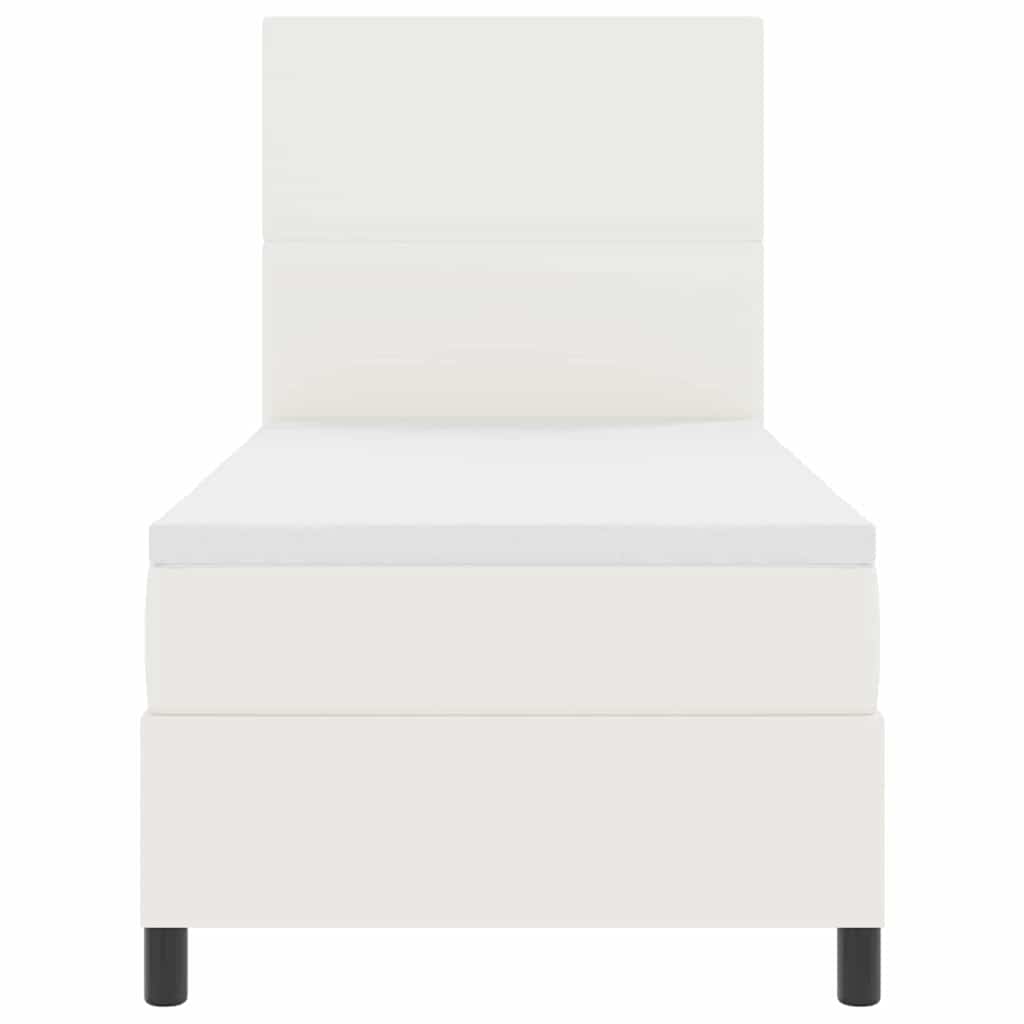 LED Box Spring Bed Crème en Wit 90 x 200 cm Katoen Stof is nu te koop bij PeponiXL, paradijselijk wonen!