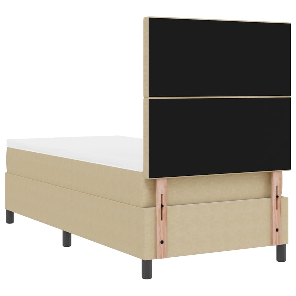 LED Box Spring Bed Lichtgrijs en wit. 100 x 200 cm Katoen Stof is nu te koop bij PeponiXL, paradijselijk wonen!