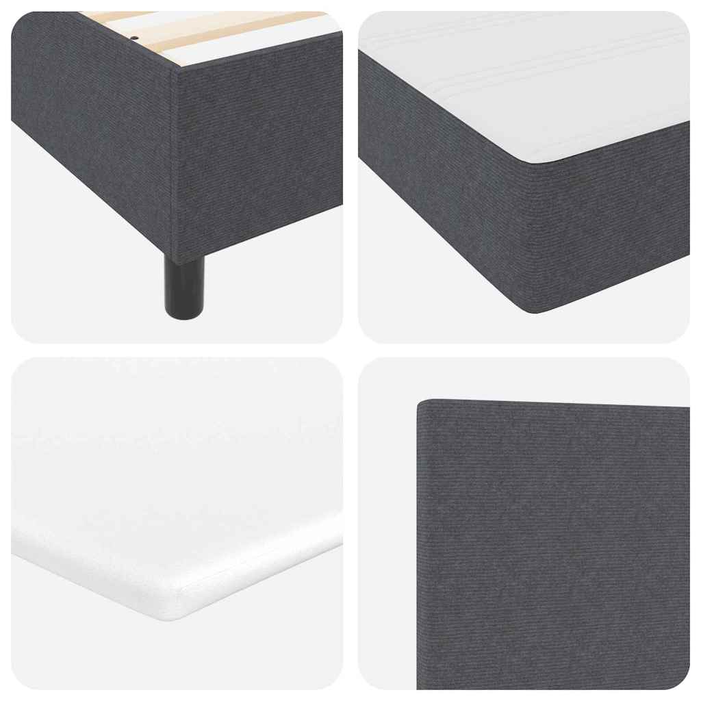 LED Box Spring Bed Donkergrijs en Wit 120 x 190 cm Katoen Stof is nu te koop bij PeponiXL, paradijselijk wonen!