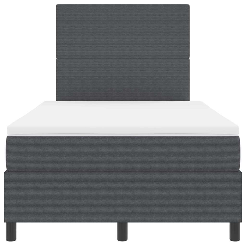 LED Box Spring Bed Donkergrijs en Wit 120 x 190 cm Katoen Stof is nu te koop bij PeponiXL, paradijselijk wonen!