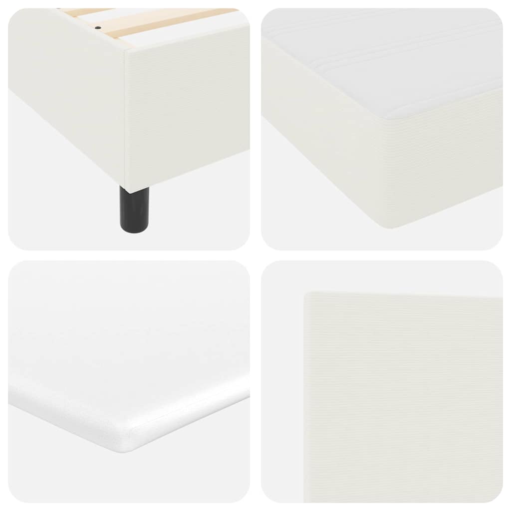 LED Box Spring Bed Crème en Wit 120 x 200 cm Katoen Stof is nu te koop bij PeponiXL, paradijselijk wonen!