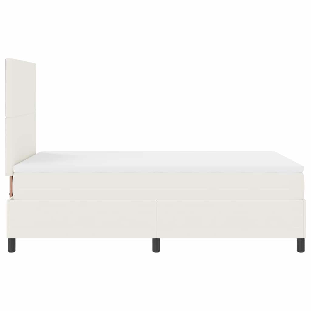 LED Box Spring Bed Crème en Wit 120 x 200 cm Katoen Stof is nu te koop bij PeponiXL, paradijselijk wonen!