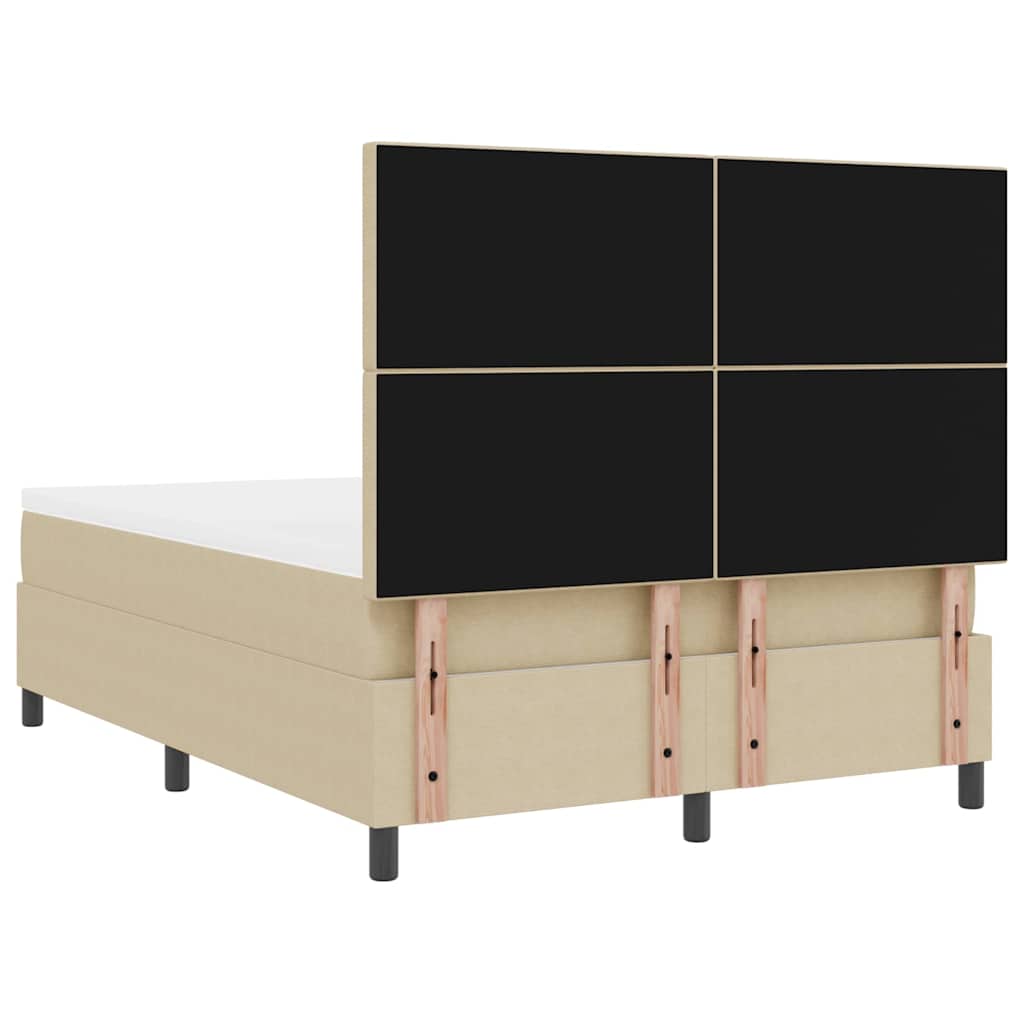 LED Box Spring Bed Lichtgrijs en wit. 160 x 200 cm Katoen Stof