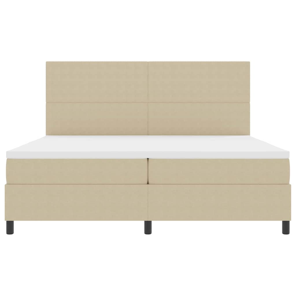 LED Box Spring Bed Lichtgrijs en wit. 200 x 200 cm Katoen Stof is nu te koop bij PeponiXL, paradijselijk wonen!