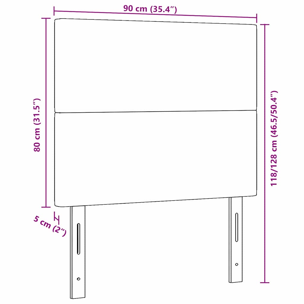 Hoofdbord Lichtgrijs 90 cm Katoen Stof is nu te koop bij PeponiXL, paradijselijk wonen!
