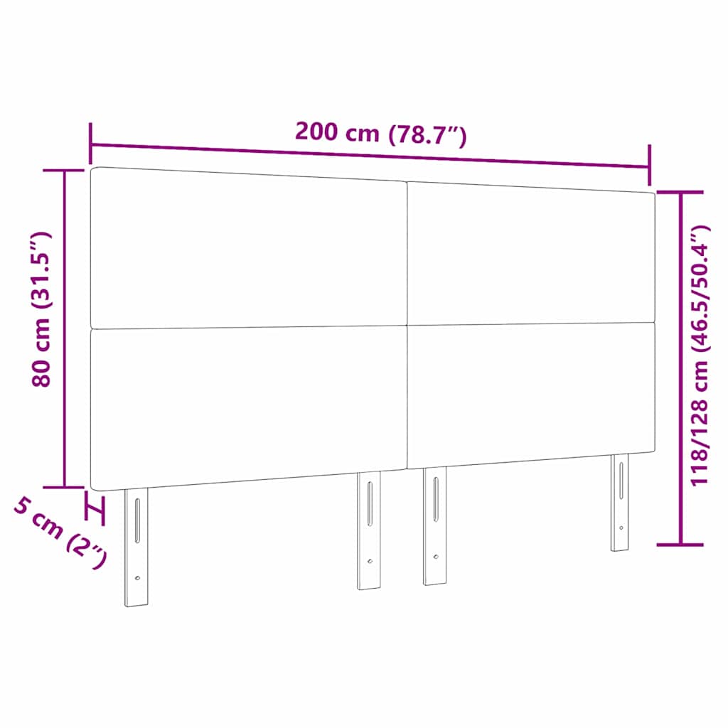 Hoofdbord Donkergrijs 200 cm Katoen Stof is nu te koop bij PeponiXL, paradijselijk wonen!