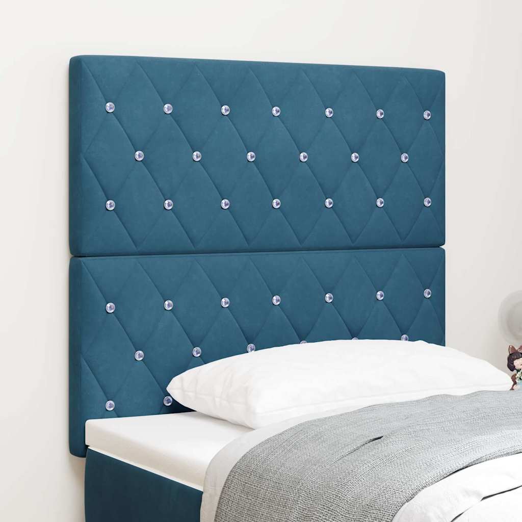Hoofdbord Donkerblauw 90 cm Fluweel is nu te koop bij PeponiXL, paradijselijk wonen!