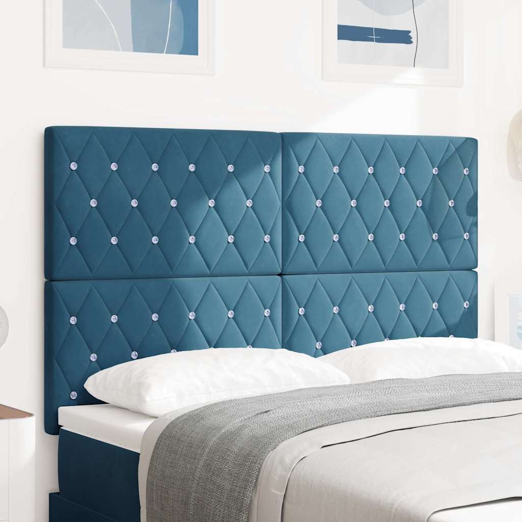 Hoofdbord Donkerblauw 144 cm Fluweel is nu te koop bij PeponiXL, paradijselijk wonen!