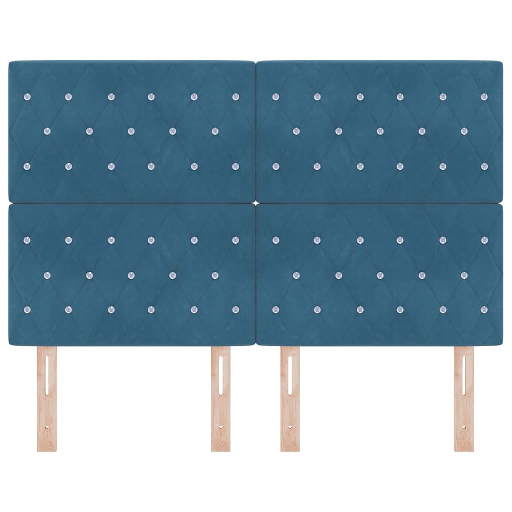 Hoofdbord Donkerblauw 144 cm Fluweel is nu te koop bij PeponiXL, paradijselijk wonen!