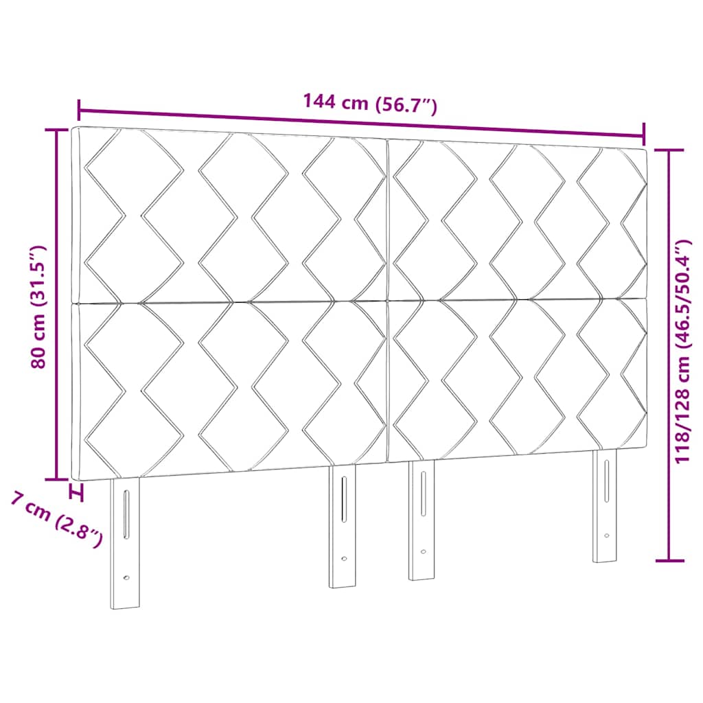 Hoofdbord Lichtgrijs 144 cm Fluweel is nu te koop bij PeponiXL, paradijselijk wonen!