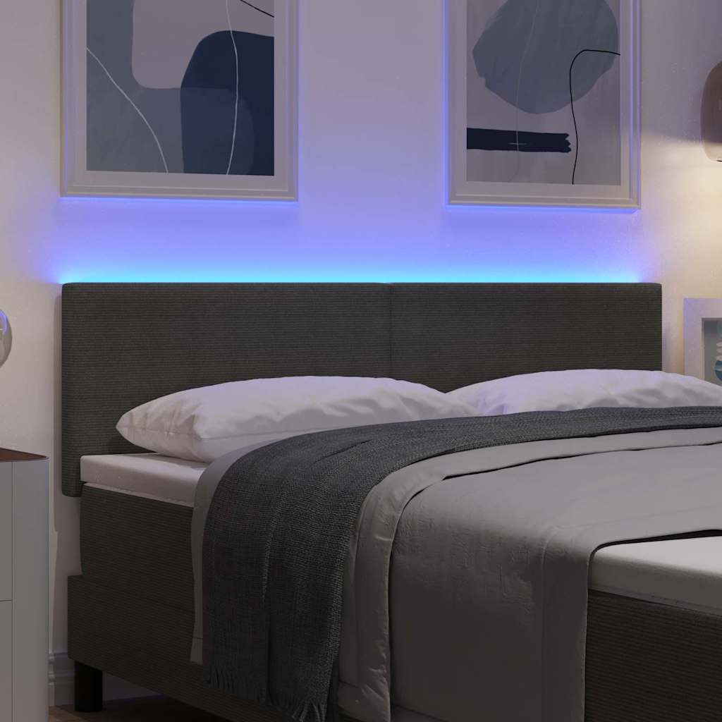 LED Hoofdbord met hoofdeinde Lichtgrijs 160 cm Katoen Stof is nu te koop bij PeponiXL, paradijselijk wonen!
