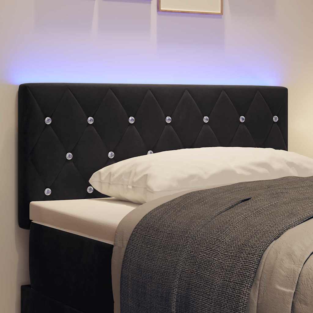 LED Hoofdbord met LED-stripverlichting Zwart 90 cm Fluweel is nu te koop bij PeponiXL, paradijselijk wonen!