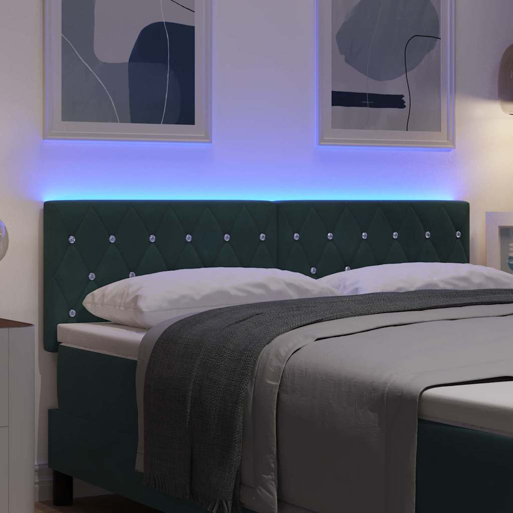 LED Hoofdbord met hoofdeinde Donkergroen 144 cm Fluweel is nu te koop bij PeponiXL, paradijselijk wonen!
