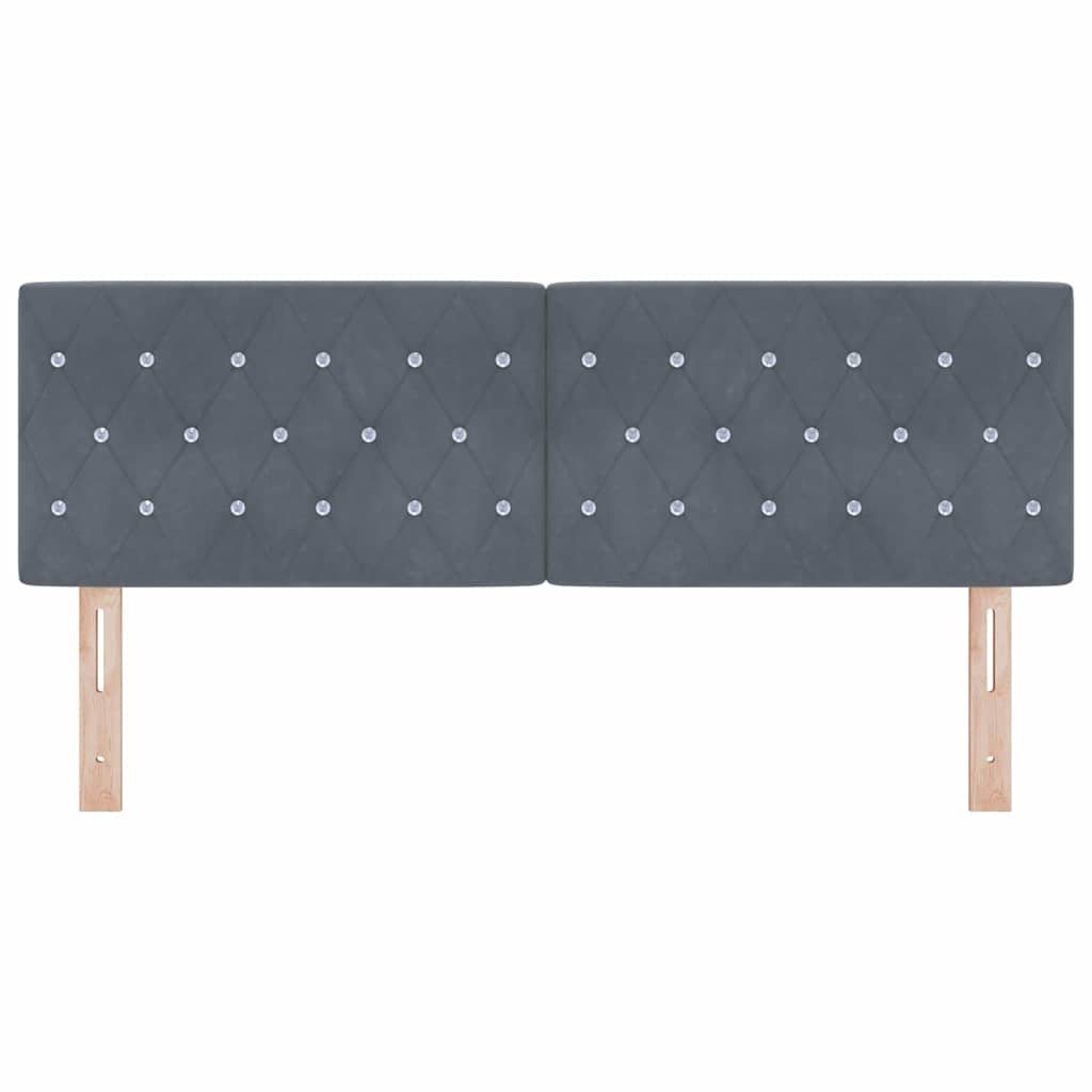 LED Hoofdbord met hoofdeinde Donkergrijs 160 cm Fluweel is nu te koop bij PeponiXL, paradijselijk wonen!