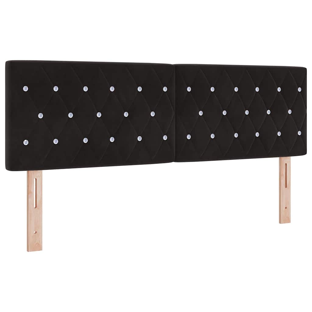 LED Hoofdbord met LED-stripverlichting Zwart 160 cm Fluweel is nu te koop bij PeponiXL, paradijselijk wonen!