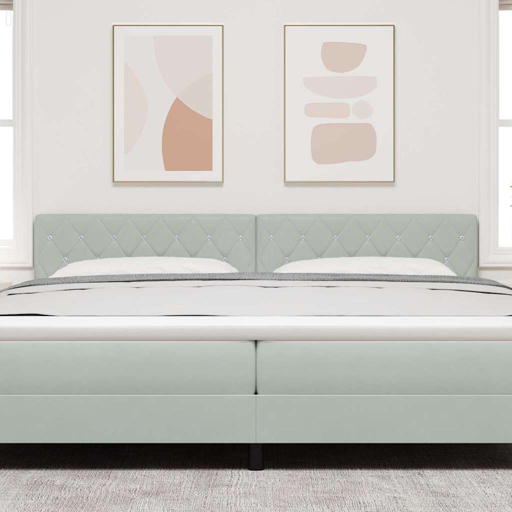 LED Hoofdbord met LED-striplichten Lichtgrijs 200 cm Polyester is nu te koop bij PeponiXL, paradijselijk wonen!