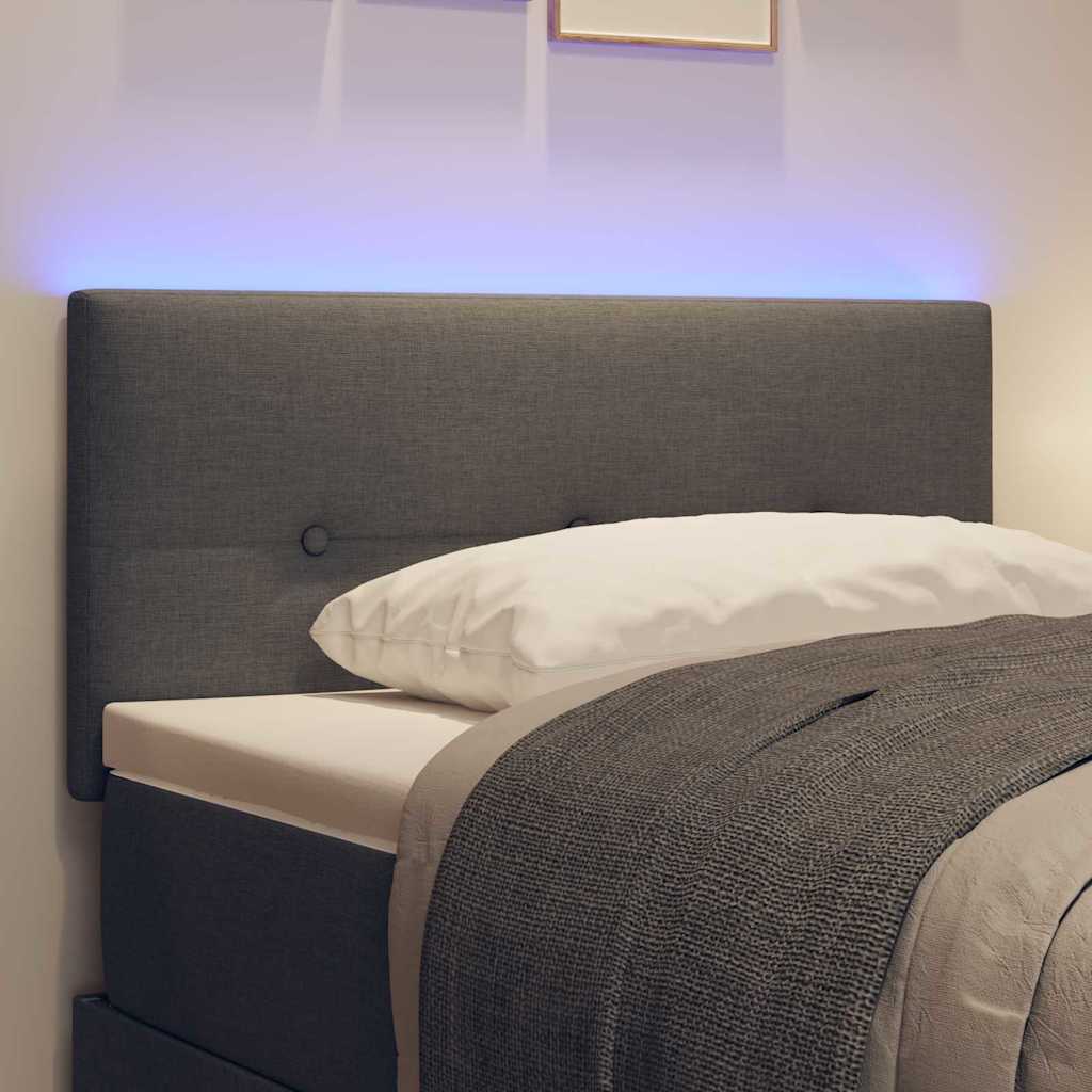 LED Hoofdbord met LED-stripverlichting Donkergrijs 80 cm Stof is nu te koop bij PeponiXL, paradijselijk wonen!