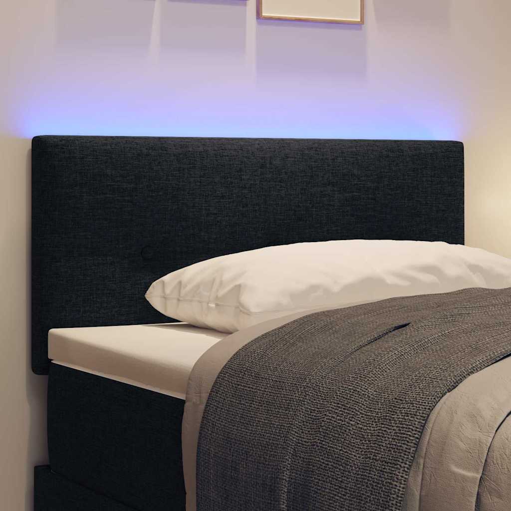 LED Hoofdbord met LED-stripverlichting Zwart 90 cm Stof is nu te koop bij PeponiXL, paradijselijk wonen!