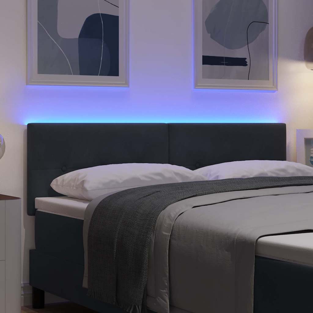 LED Hoofdbord met LED-stripverlichting Grijs 160 cm Fluweel is nu te koop bij PeponiXL, paradijselijk wonen!