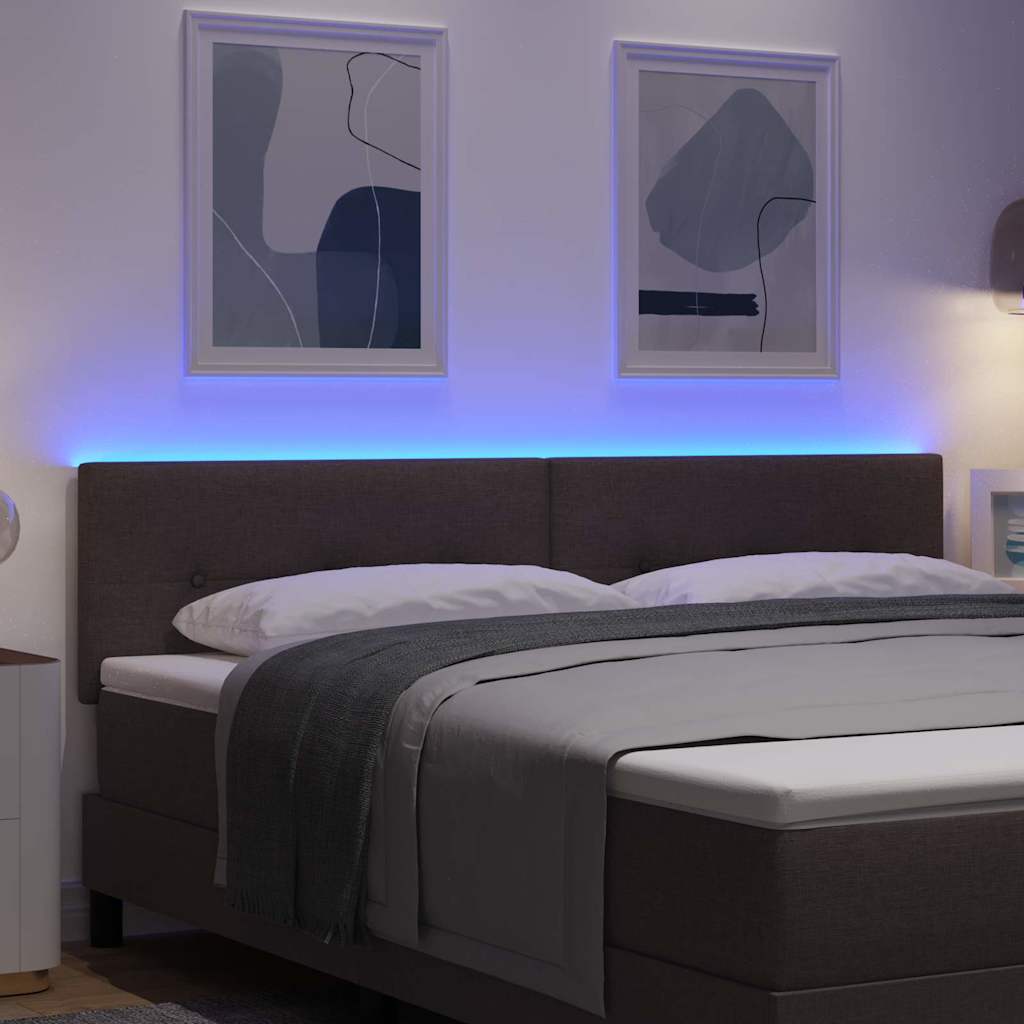 LED Hoofdbord met LED-stripverlichting Donkerbruin 180 cm Stof is nu te koop bij PeponiXL, paradijselijk wonen!
