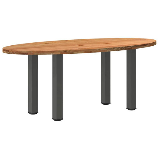 Eettafel 200x100x74 cm ovaal massief eikenhout lichtbruin is nu te koop bij PeponiXL, paradijselijk wonen!