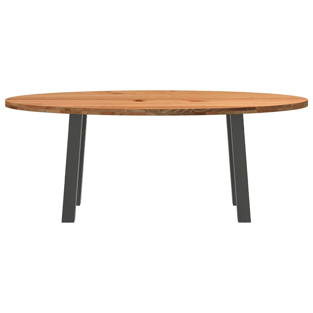 Eettafel 200x100x74 cm ovaal massief eikenhout lichtbruin is nu te koop bij PeponiXL, paradijselijk wonen!