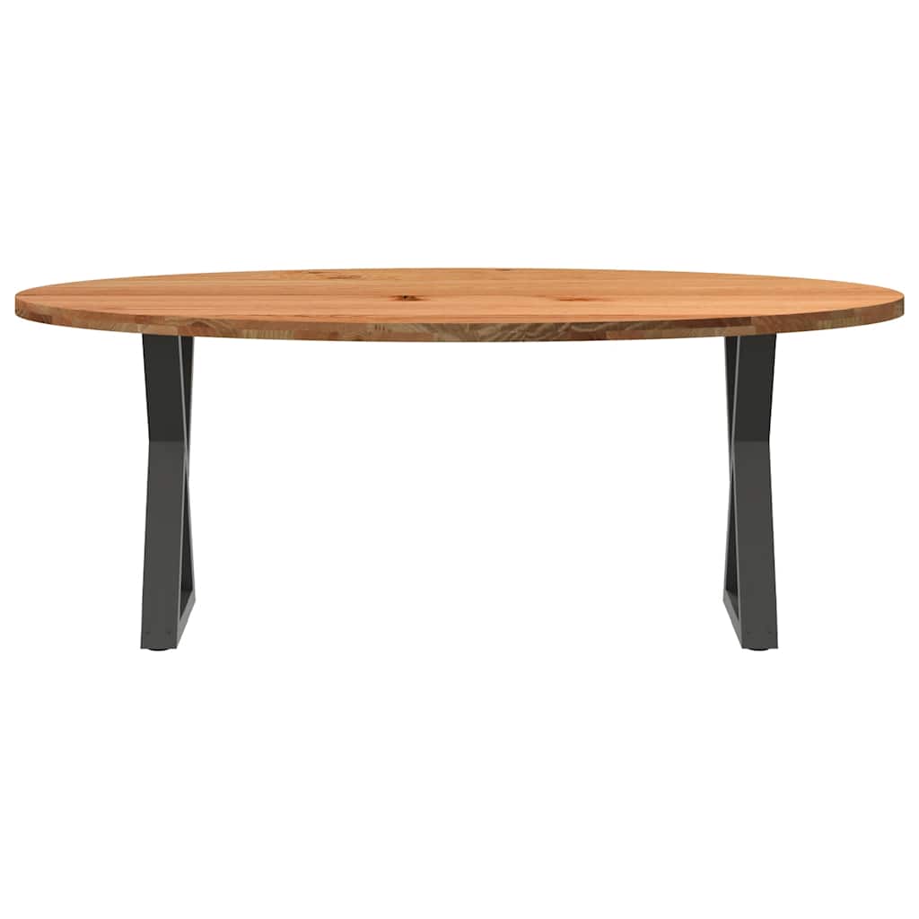 Eettafel 200x100x74 cm ovaal massief eikenhout lichtbruin is nu te koop bij PeponiXL, paradijselijk wonen!