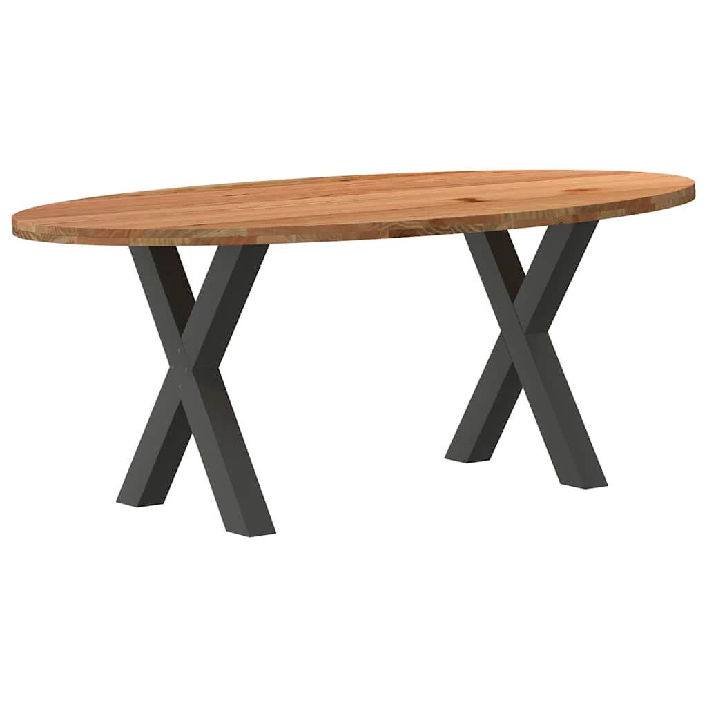 Eettafel 200x100x74 cm ovaal massief eikenhout lichtbruin is nu te koop bij PeponiXL, paradijselijk wonen!