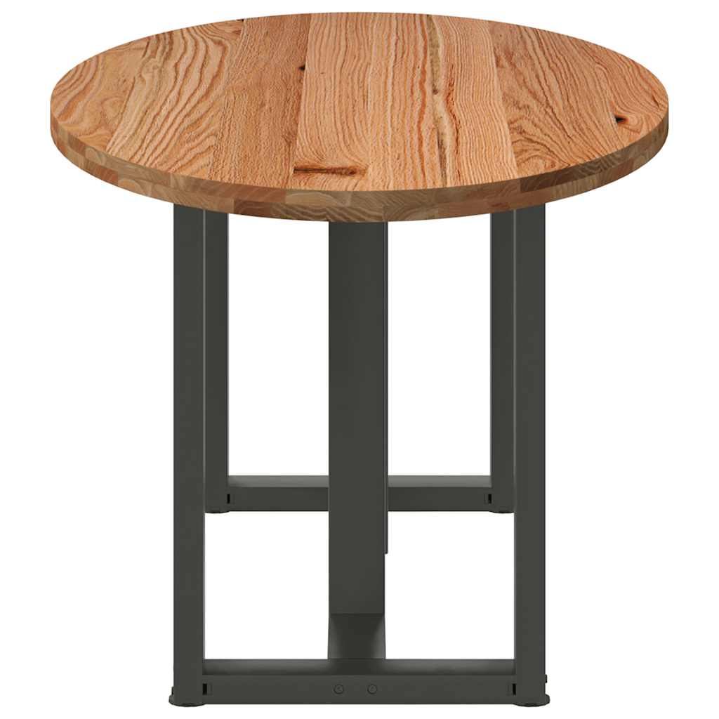 Eettafel 200x100x74 cm ovaal massief eikenhout lichtbruin is nu te koop bij PeponiXL, paradijselijk wonen!