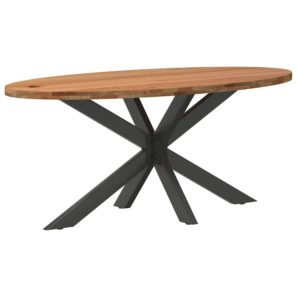 Eettafel 200x100x74 cm ovaal massief eikenhout lichtbruin is nu te koop bij PeponiXL, paradijselijk wonen!