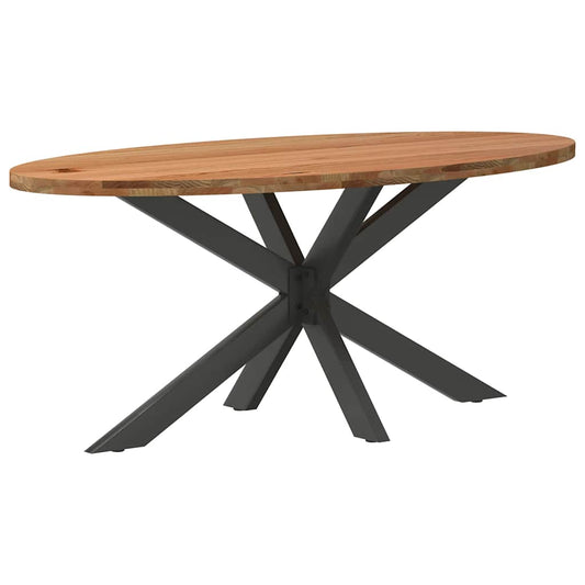 Eettafel 200x100x74 cm ovaal massief eikenhout lichtbruin is nu te koop bij PeponiXL, paradijselijk wonen!