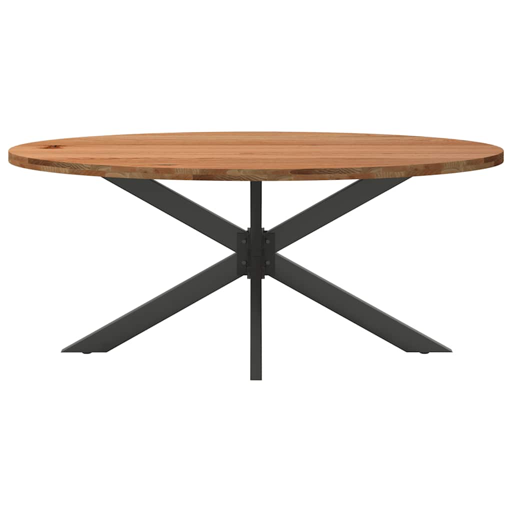 Eettafel 200x100x74 cm ovaal massief eikenhout lichtbruin is nu te koop bij PeponiXL, paradijselijk wonen!