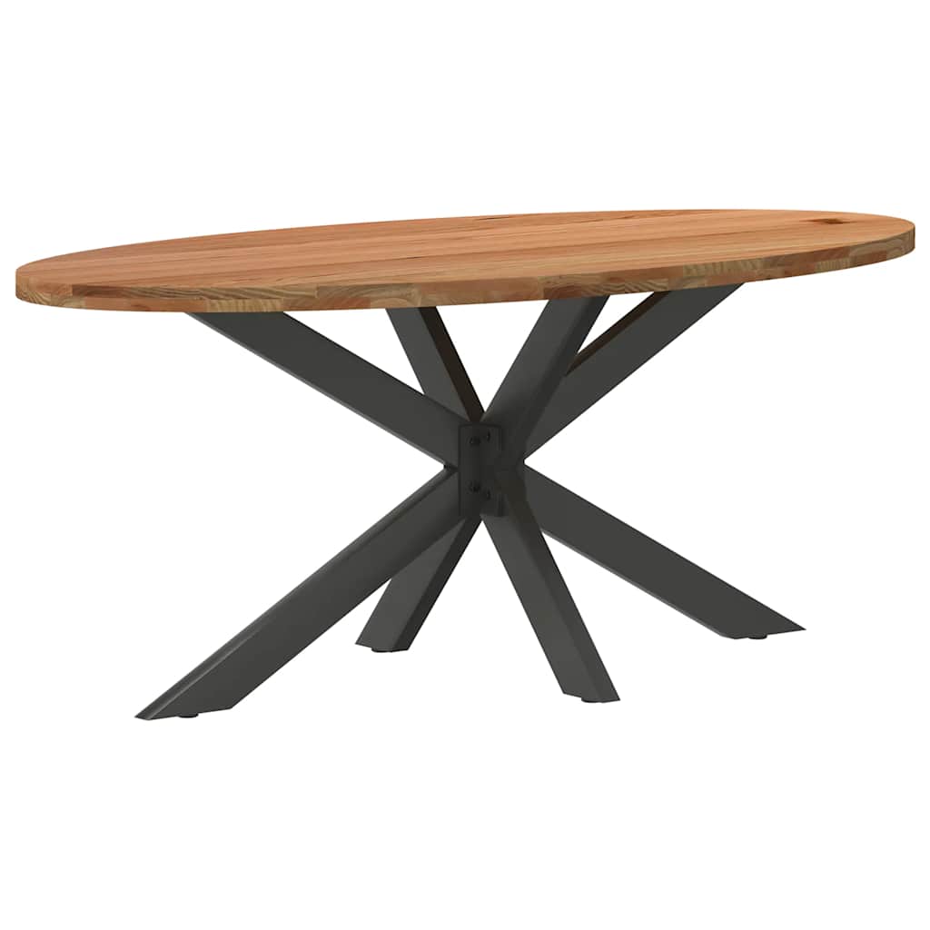 Eettafel 200x100x74 cm ovaal massief eikenhout lichtbruin is nu te koop bij PeponiXL, paradijselijk wonen!