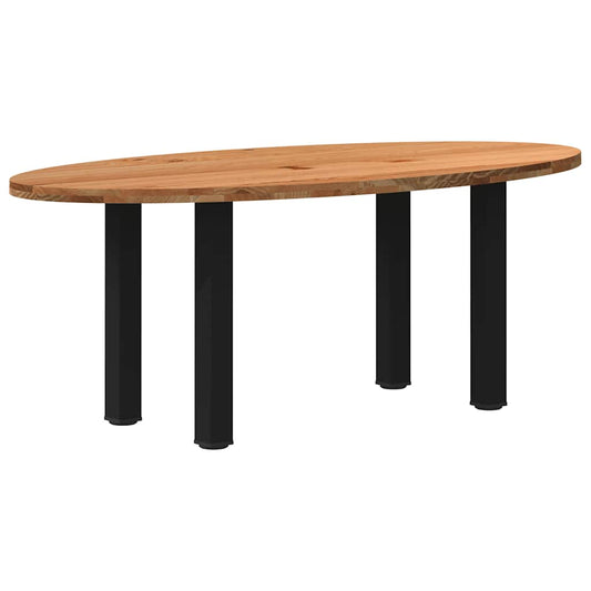 Eettafel 200x100x74 cm ovaal massief eikenhout lichtbruin is nu te koop bij PeponiXL, paradijselijk wonen!