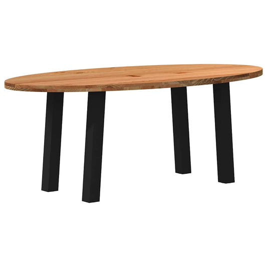 Eettafel 200x100x74 cm ovaal massief eikenhout lichtbruin is nu te koop bij PeponiXL, paradijselijk wonen!