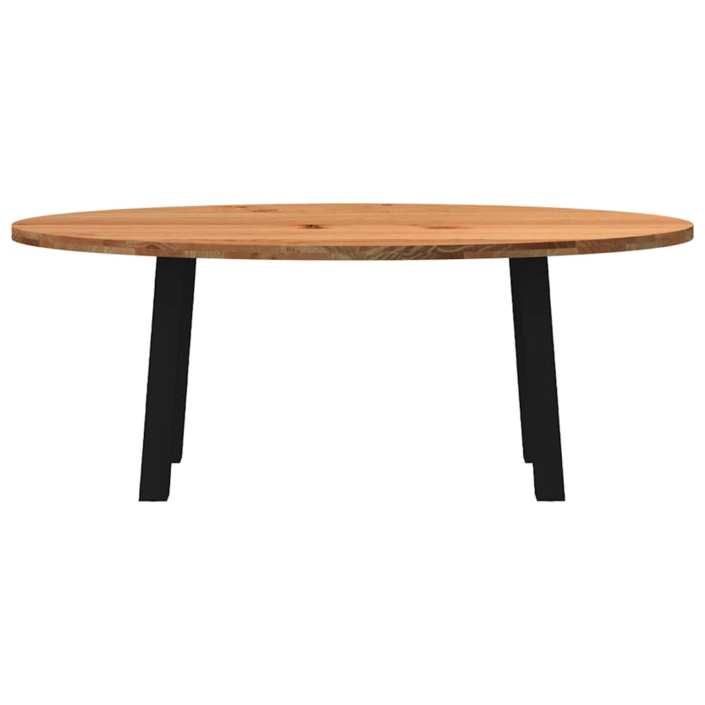 Eettafel 200x100x74 cm ovaal massief eikenhout lichtbruin is nu te koop bij PeponiXL, paradijselijk wonen!