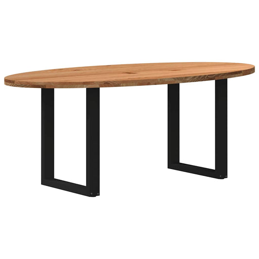Eettafel 200x100x74 cm ovaal massief eikenhout lichtbruin is nu te koop bij PeponiXL, paradijselijk wonen!