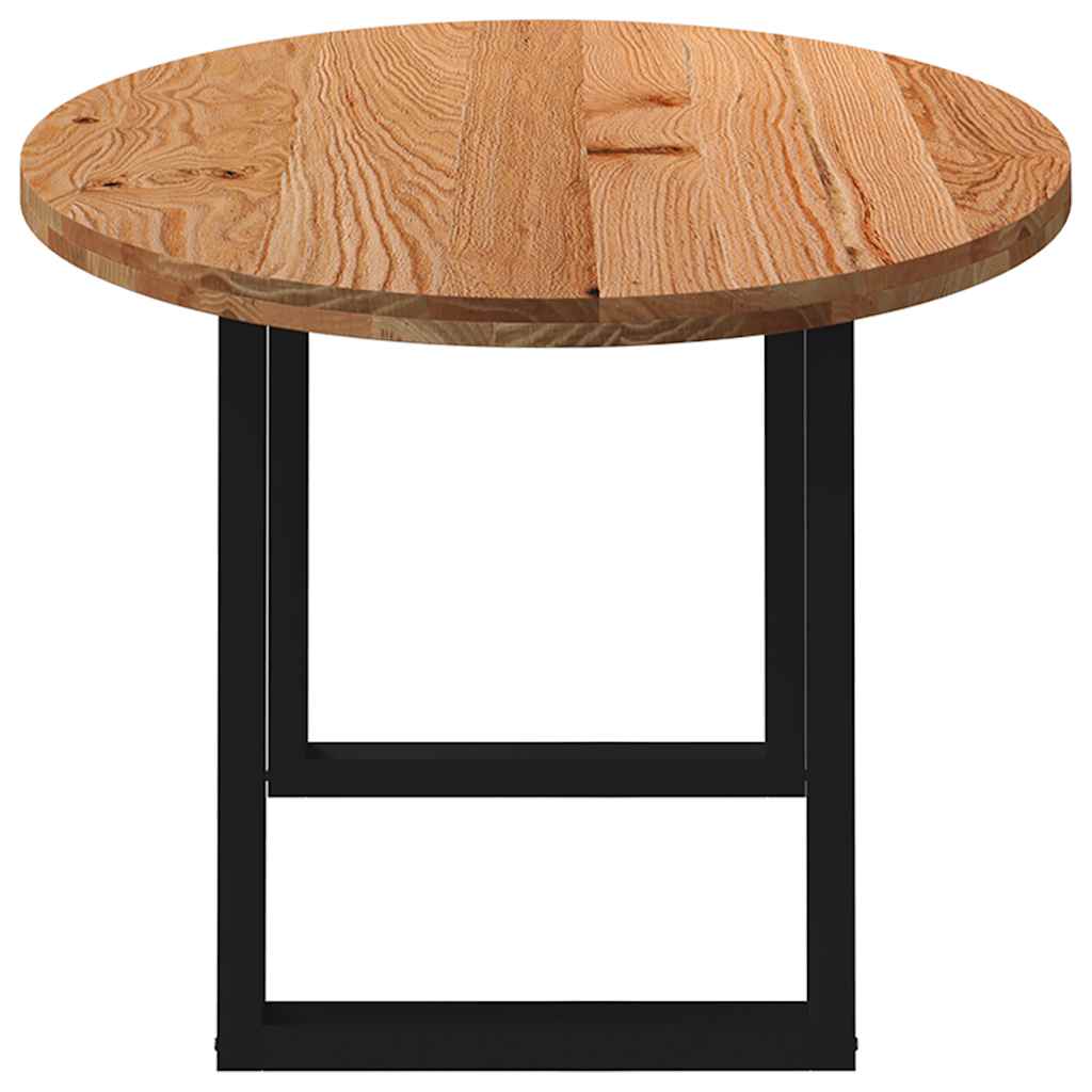 Eettafel 200x100x74 cm ovaal massief eikenhout lichtbruin is nu te koop bij PeponiXL, paradijselijk wonen!