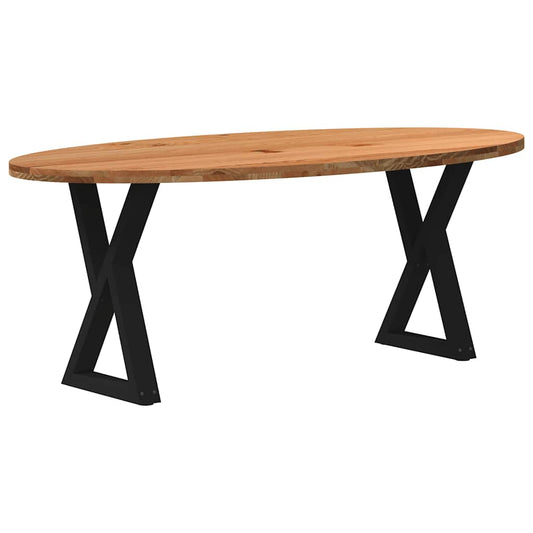 Eettafel 200x100x74 cm ovaal massief eikenhout lichtbruin is nu te koop bij PeponiXL, paradijselijk wonen!